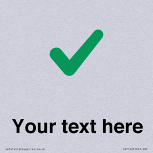 Custom plain background, green tick sign